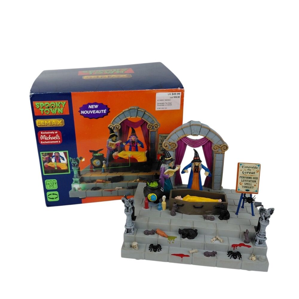 Lemax Spooky Town Halloween Esmeralda the Great Lighted & Animated  #14825 Box